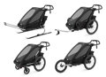Detský cyklovozík Thule Chariot Sport 1 Midnight Black + Run set