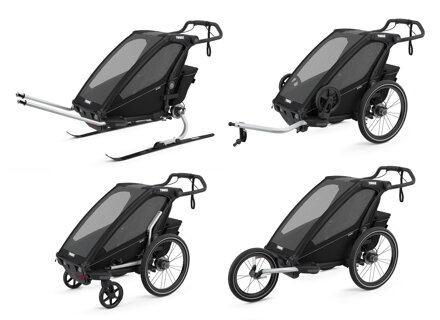 Detský cyklovozík Thule Chariot Sport 1 Midnight Black + Run set