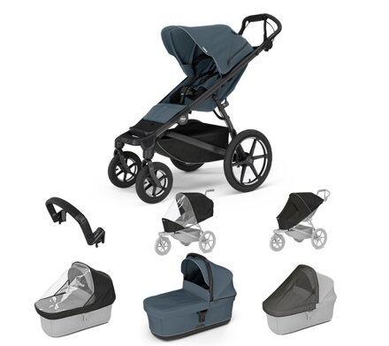 Športový kočík Thule Urban Glide 4-wheel Dark Slate 7 in 1 - korbička Dark Slate