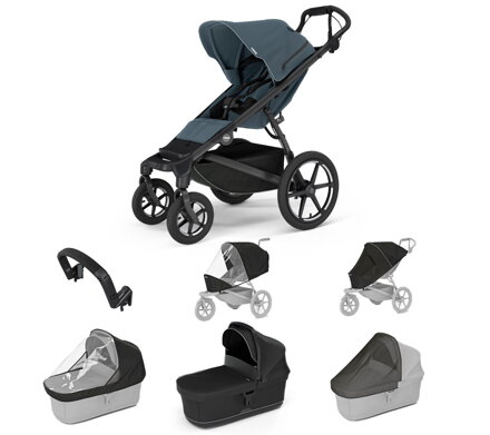 Športový kočík Thule Urban Glide 4-wheel Dark Slate 7 in 1 - korbička Black
