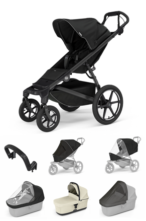 Športový kočík  Thule Urban Glide 4W Black 7 in 1 béžová korbička