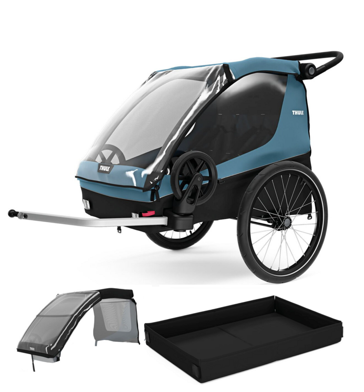 Cyklovozík Thule Courier Aegean Blue + Dog Kit
