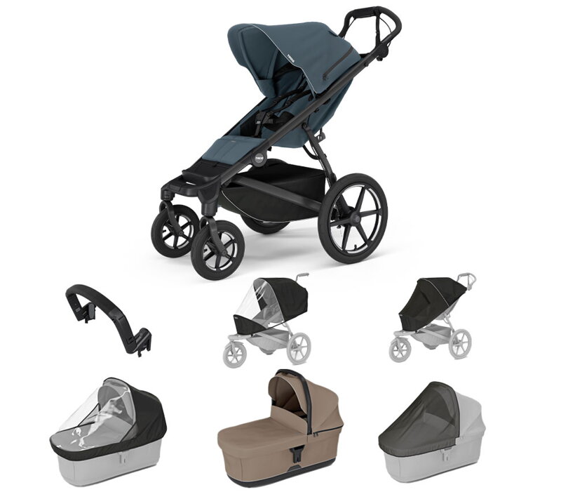Športový kočík Thule Urban Glide  4-wheel Dark Slate 7 in 1 - korbička Tinted Taupe