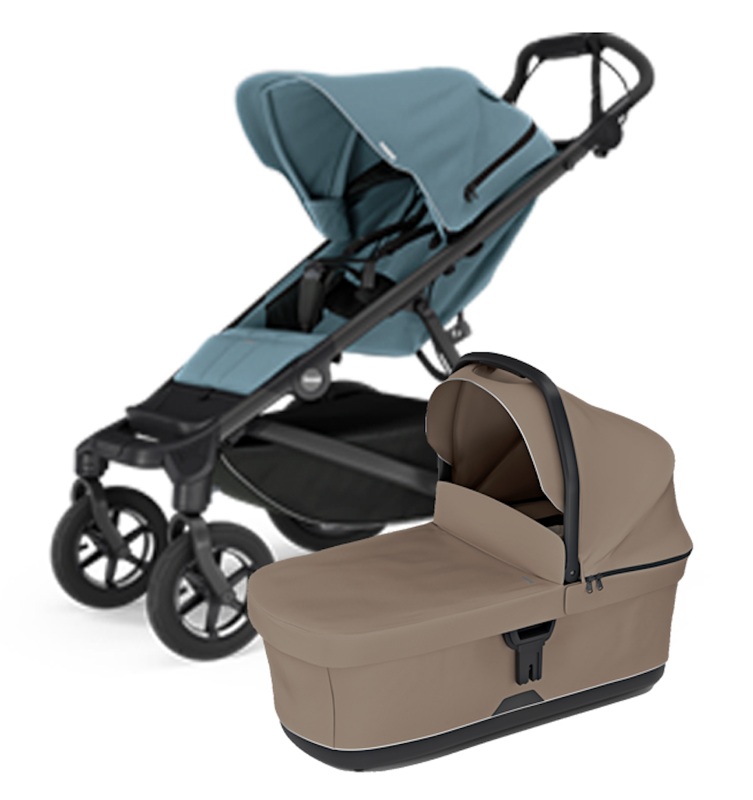 Športový kočík  Thule Urban Glide 4-wheel Mid-blue + hnedá korbička