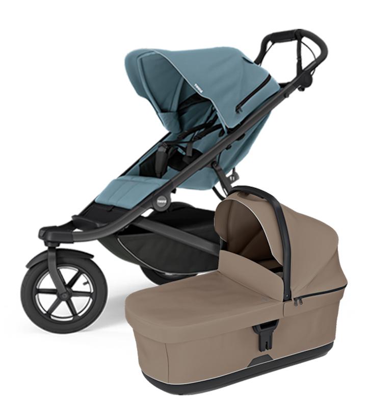 Športový kočík  Thule Urban Glide 3 Mid-blue + hnedá korbička